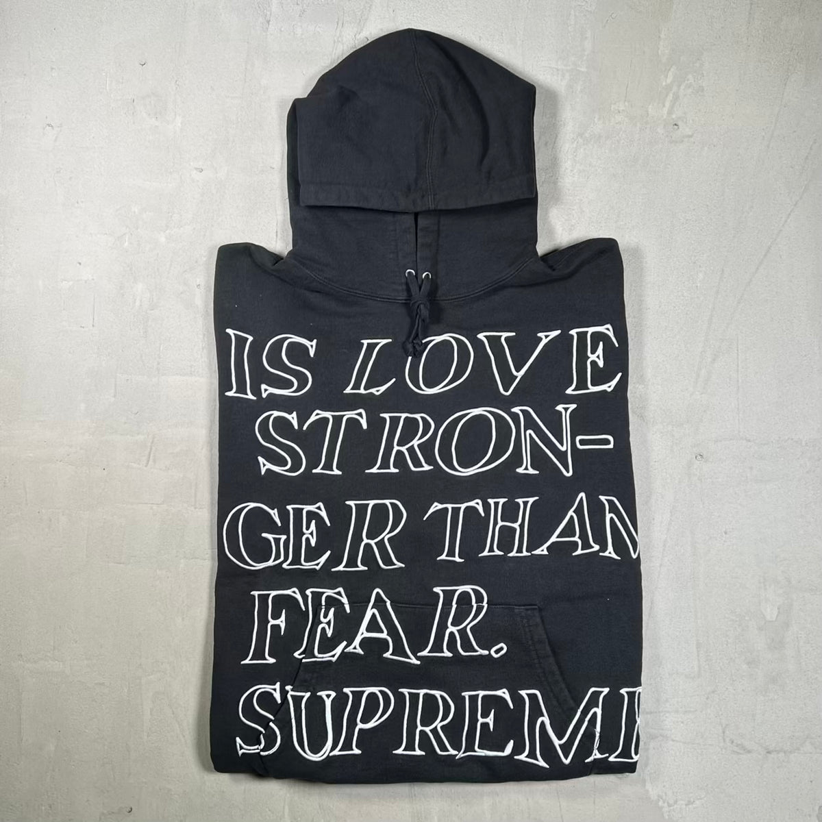 Supreme Stronger Than Fear Hoodie Black (2023) Size Large NEW x18980