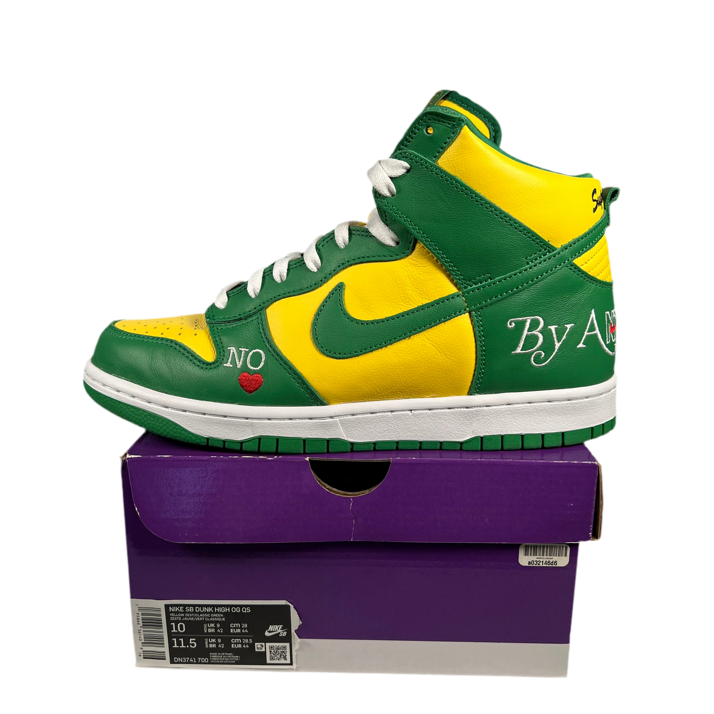 Nike SB Dunk High Supreme By Any Means Brazil (2022) Size 10 USED s17897