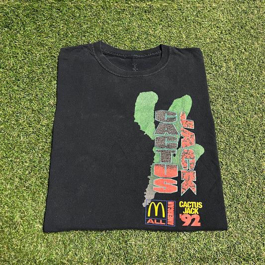 Travis Scott Cactus Jack McDonald Black Tee Size Medium USED x14224