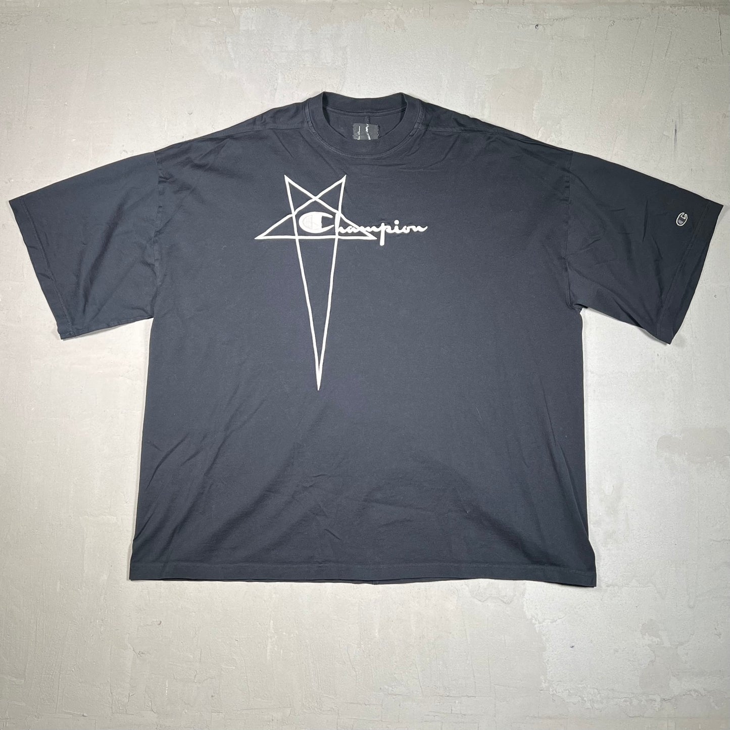 Rick Owens Champions Star Logo Black Tee Size Large USED x13329