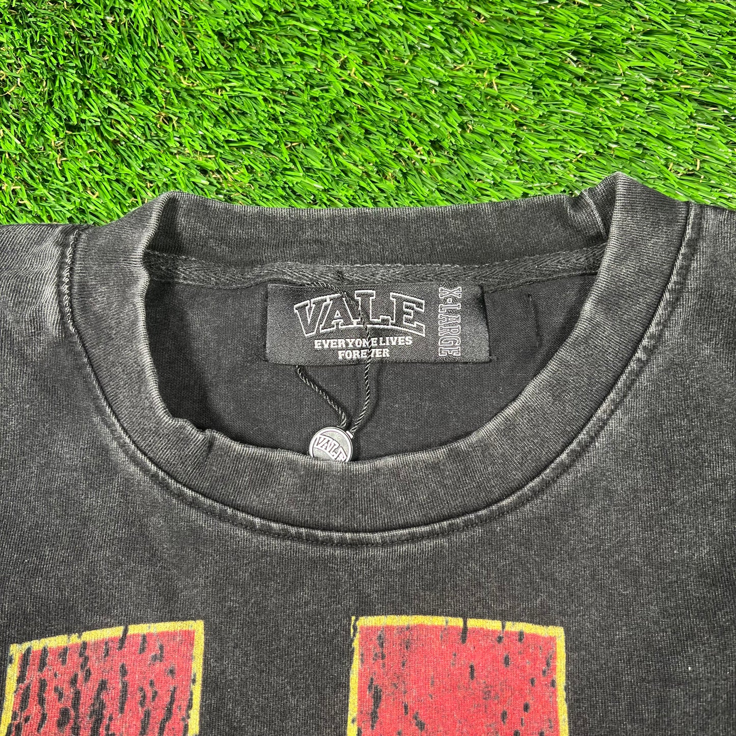 Vale Athletics Croc Washed Black Tee Size XL NEW x16637