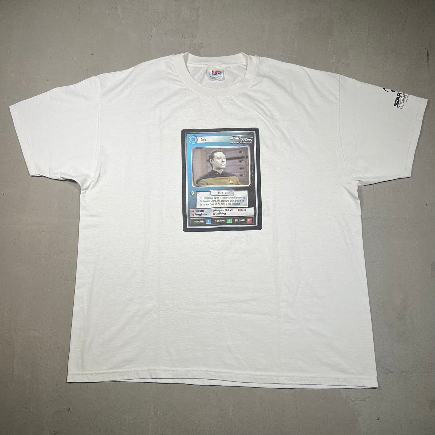 1998 Star Trek Trading Card White Tee Size XL USED v19132