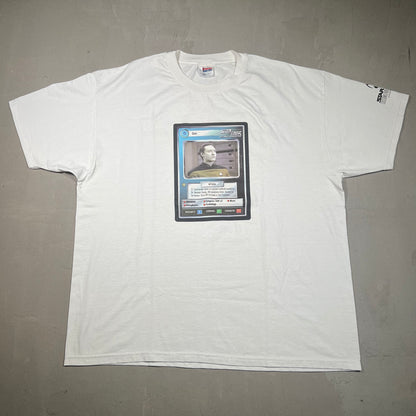 1998 Star Trek Trading Card White Tee Size XL USED v19132