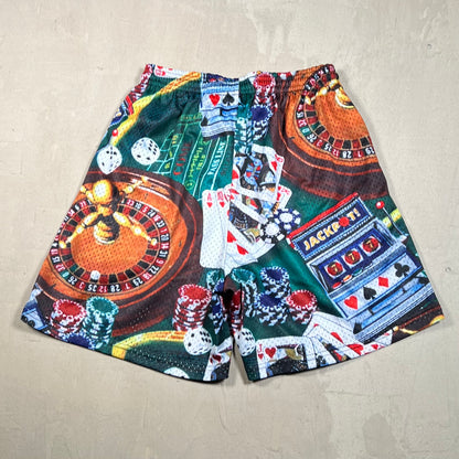 Lost Files Mesh Shorts Casino AOP Size Medium USED v19424