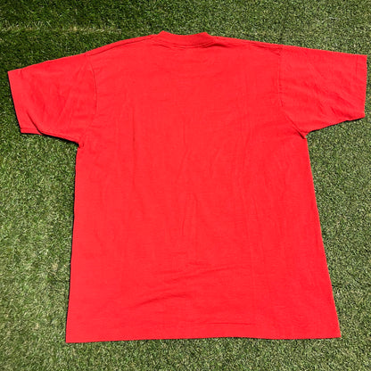 1990s Michael Jordan Salem Sports Cartoon Red Tee Size Medium USED v16306