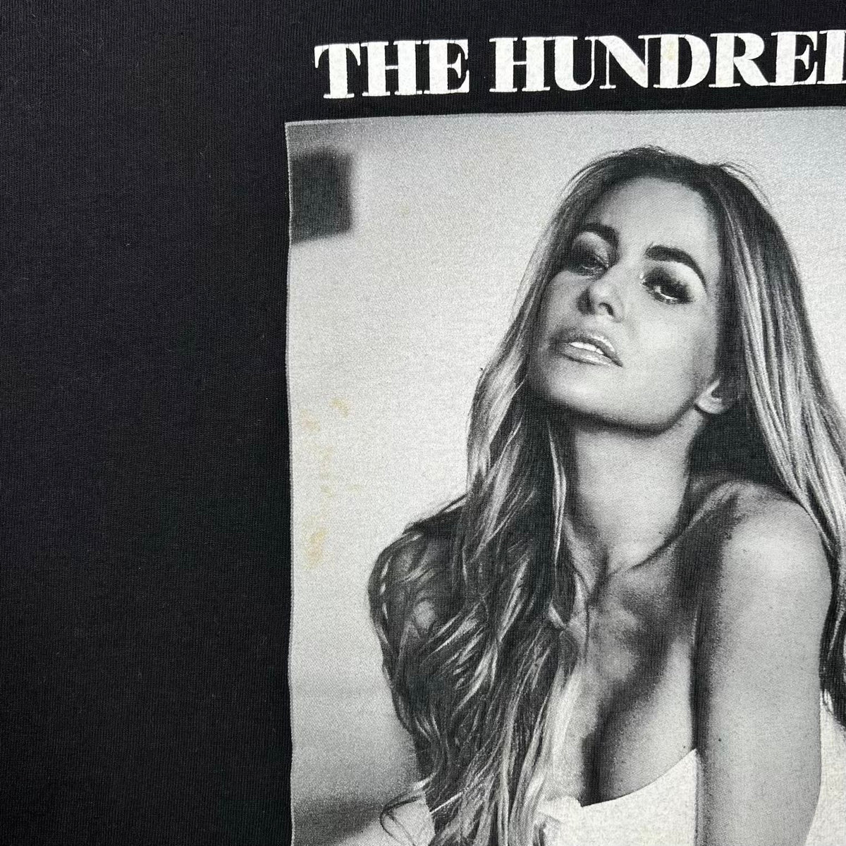 The Hundreds Carmen Electra Photo Black Tee Size Large USED x18960