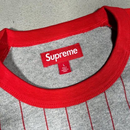 Supreme Tiger Raglan Grey/Red Baseball Jersey Longsleeve Size Large NEW x17428