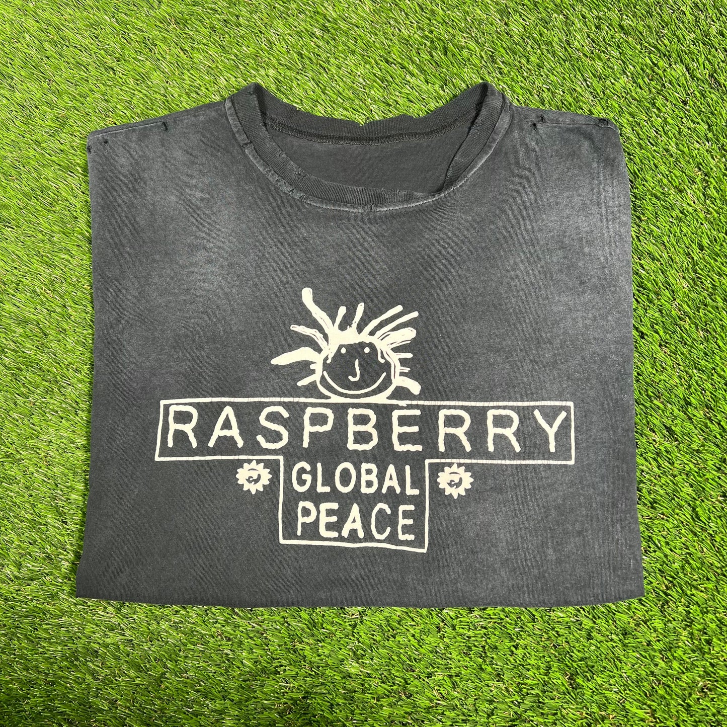 GV Gallery Raspberry Global Peace Navy Blue Tee Size Medium USED x14936