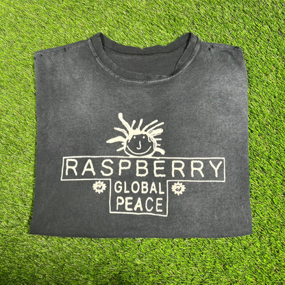 GV Gallery Raspberry Global Peace Navy Blue Tee Size Medium USED x14936