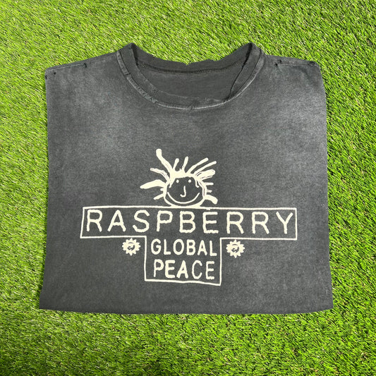 GV Gallery Raspberry Global Peace Navy Blue Tee Size Medium USED x14936