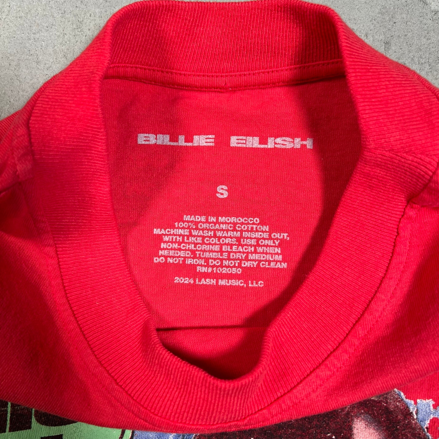 Billie Eilish Hit Me Hard & Soft Tour Red Longsleeve Size Small USED v19599