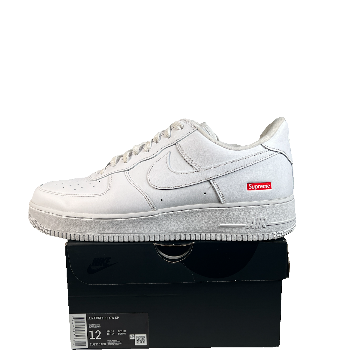 Nike Air Force 1 Low Supreme White (2022) Size 12 USED s22719