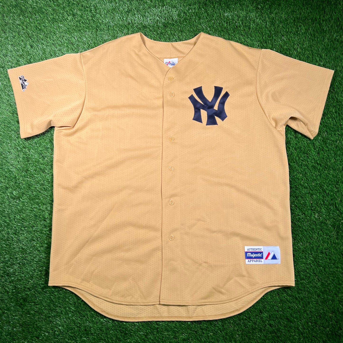 1990s Yankees Gold Button Up Light Jersey Size XXL NEW v18748