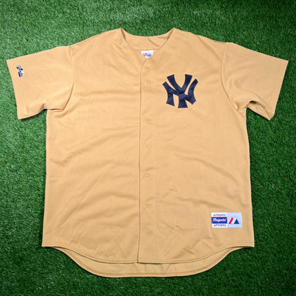 1990s Yankees Gold Button Up Light Jersey Size XXL NEW v18748