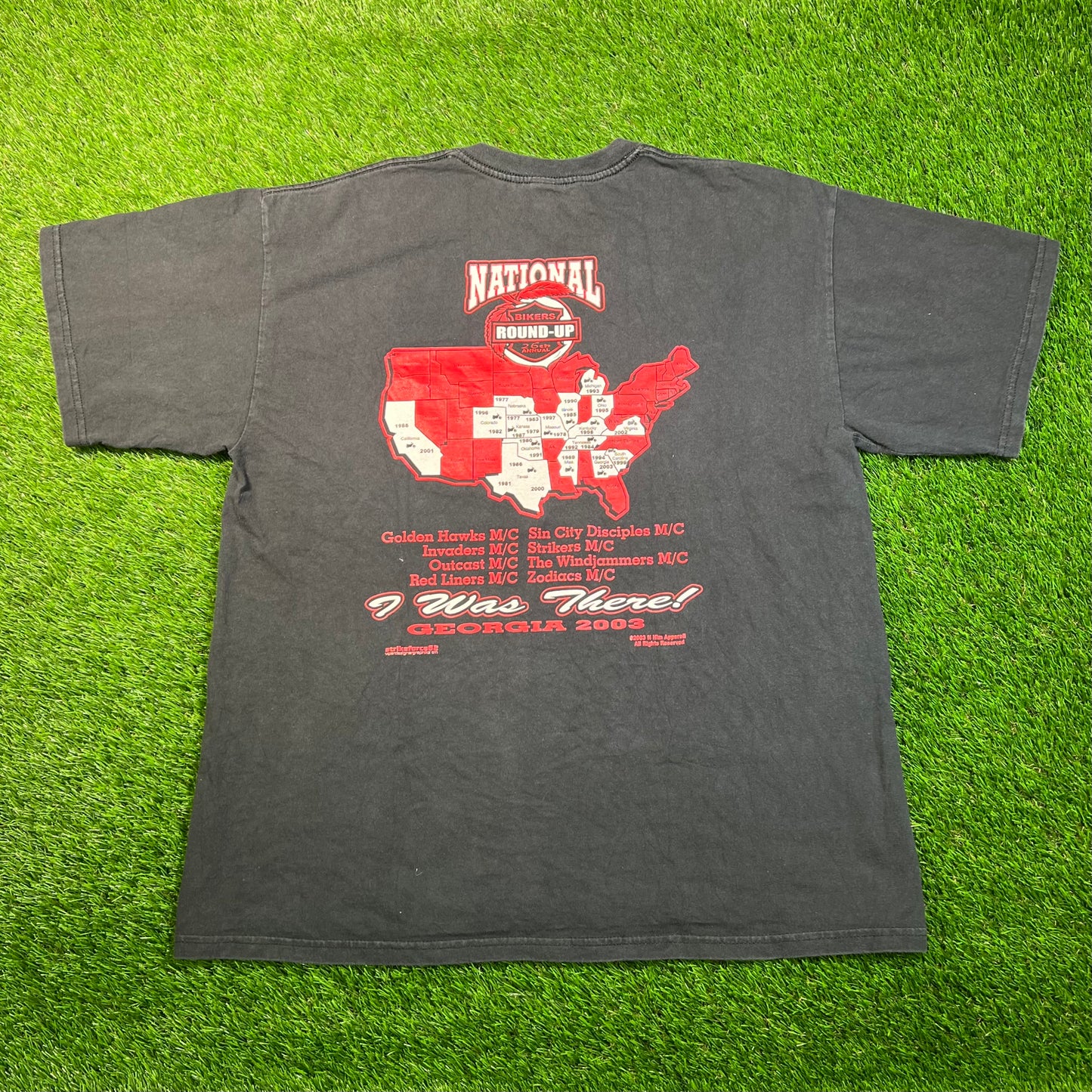 2003 National Biker Round Up Georgia Black Tee Size XL USED v18794