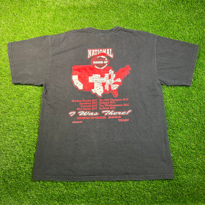 2003 National Biker Round Up Georgia Black Tee Size XL USED v18794