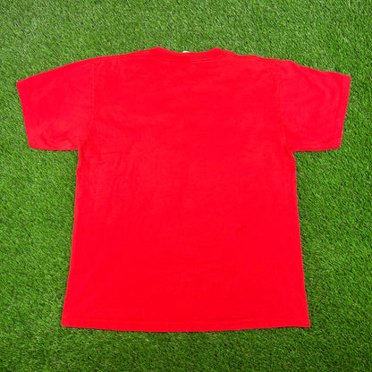 Y2K New Jersey Devils NHL Red Tee Size Large USED v17889