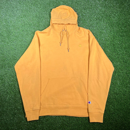 Champion Sitich Logo Yellow Hoodie Size XL USED v17408