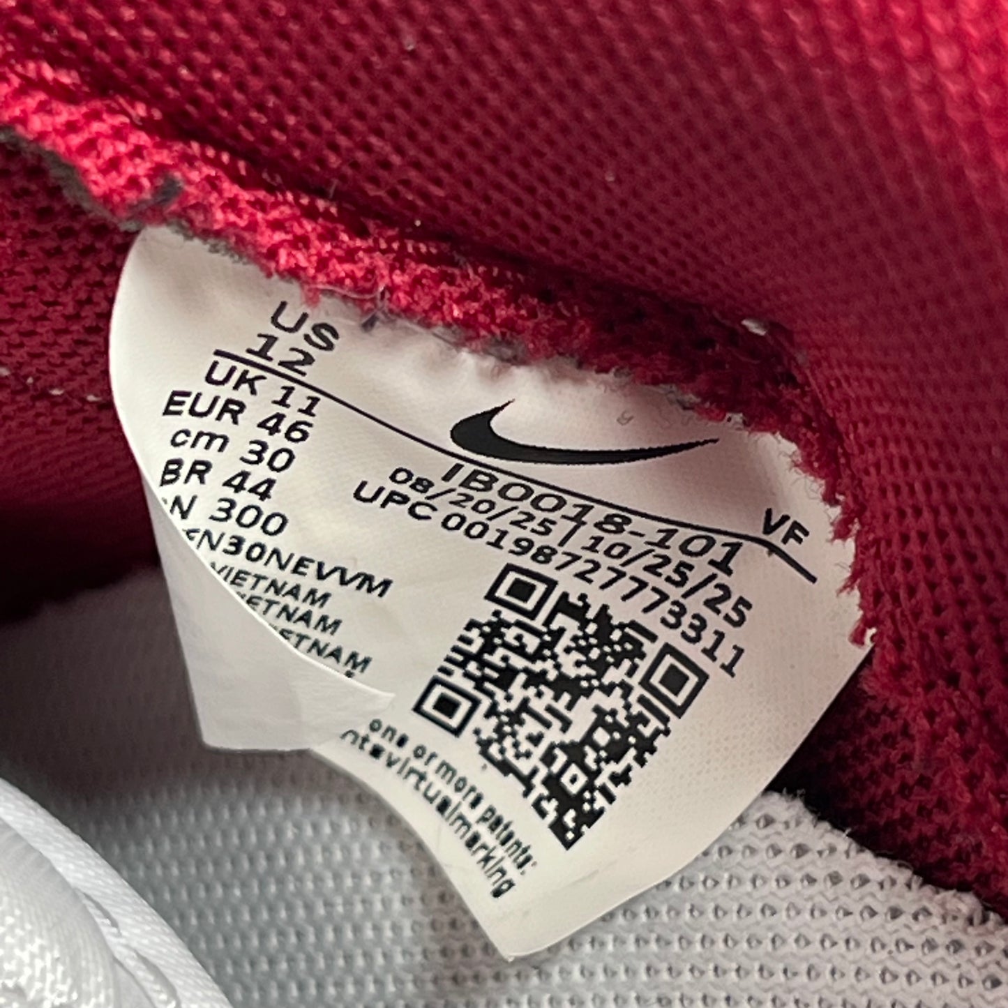 Nike Air Force 1 Kobe Bryant Forever Lower Merlon Home (2026) Size 12 USED s22283