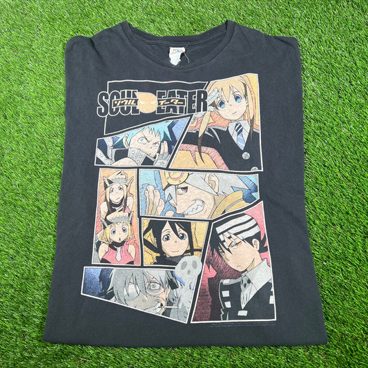 Y2K Soul Eaters Black Anime Tee Size XXL USED v17055