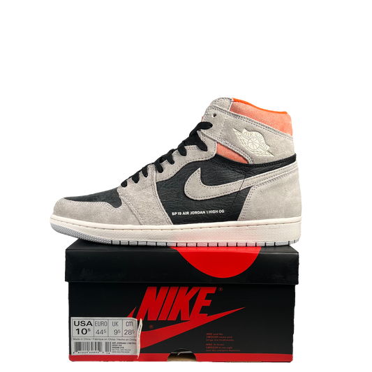 Jordan 1 High Grey Hyper Crimson Size 10.5 NEW s13668