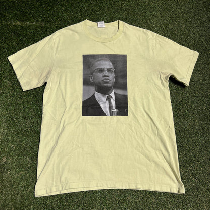 Supreme Malcolm X 2022 Pale Yellow Tee Size Medium USED x13920