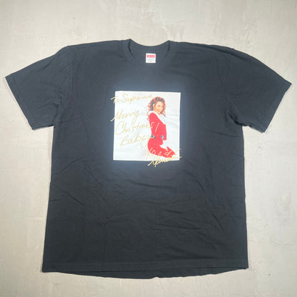 Supreme Mariah Carey Christmas Photo Black Tee Size XL USED x17317