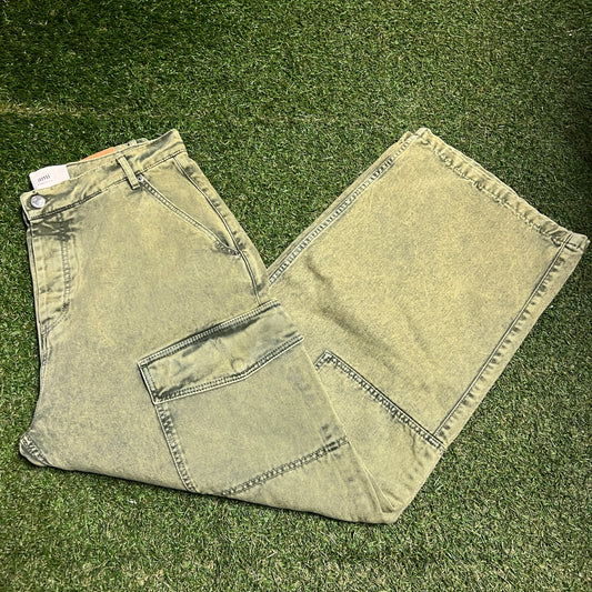 Ami Alexandre Mattiussi Coeur Green Sage Cargo Pants Size 32 NEW x13296