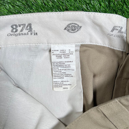 Dickies Straight Leg Tan Pants Size 38x32 USED v18071