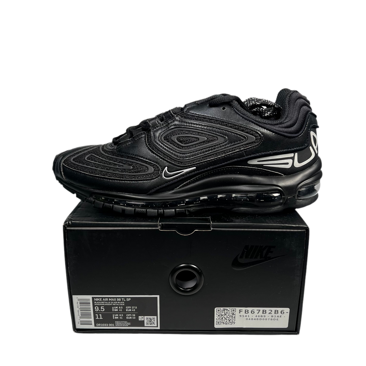 Nike Air Max 98 TL Supreme Black (2022) Size 9.5 NEW s17797