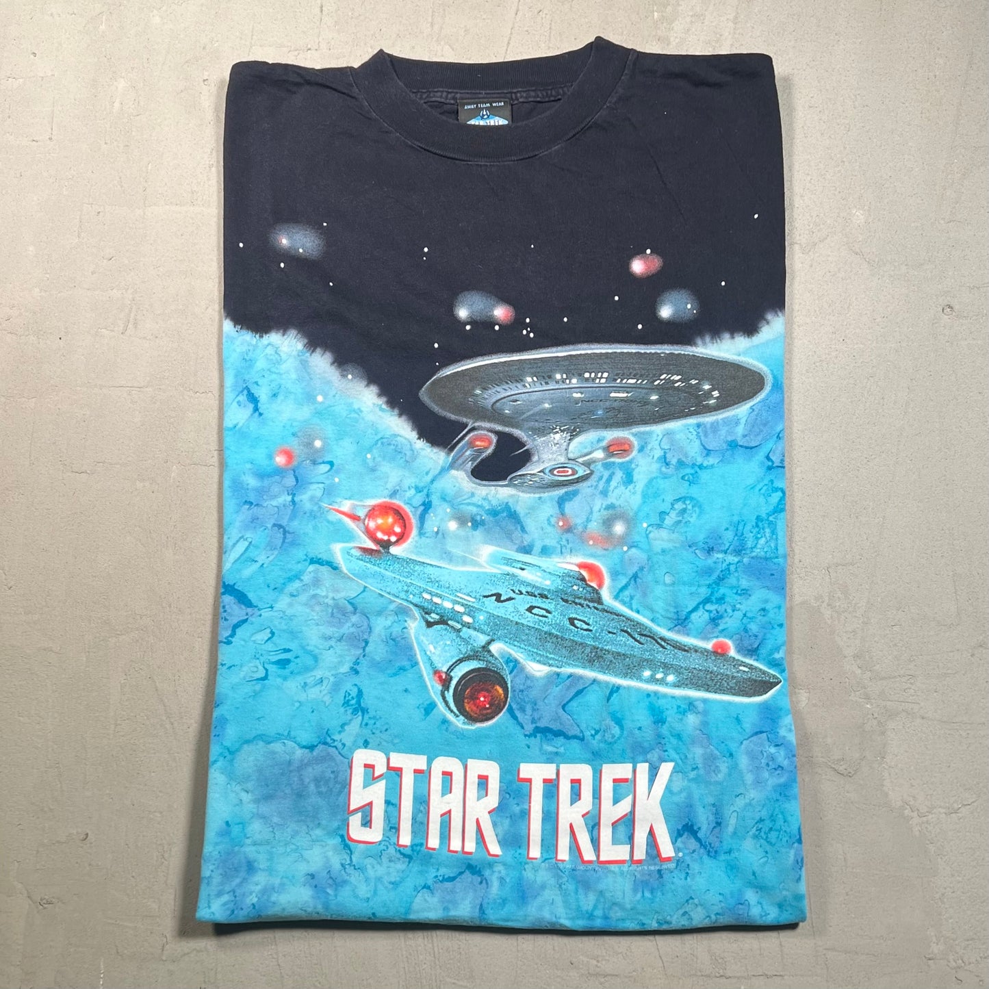 1999 Star Trek Space Ship Tie Dye Sleeveless Size XL USED v19402