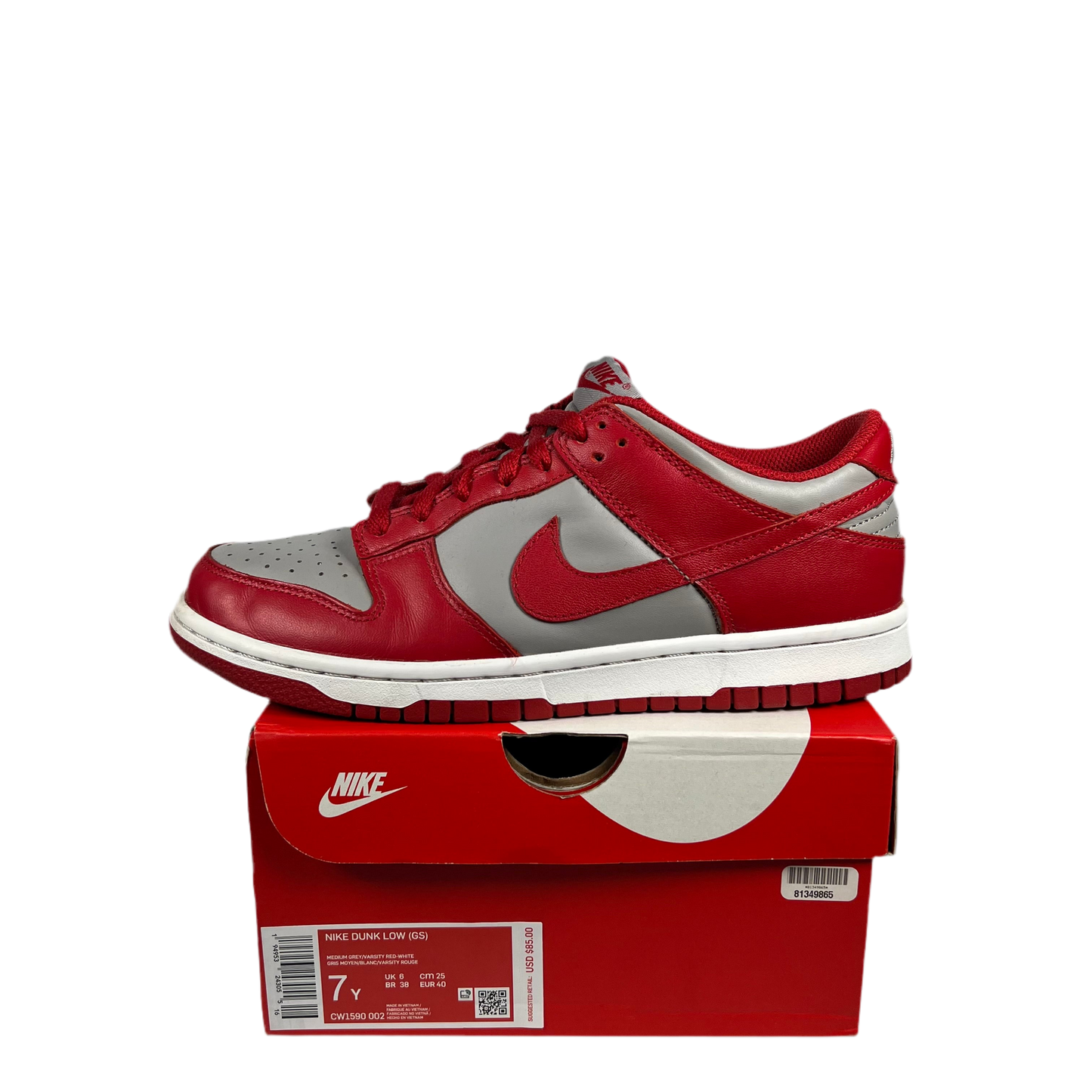 Nike Dunk Low UNLV (2021) Size 7y USED s17800