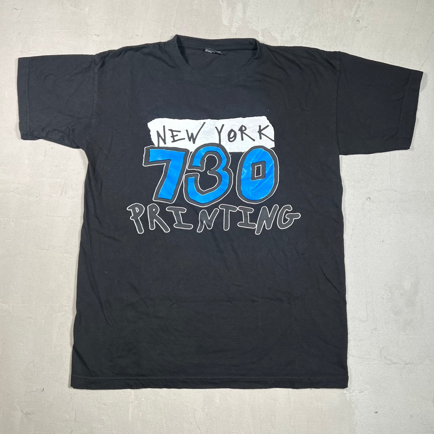 AssPizza "730 Printing" Black Tee Size Large USED x17437