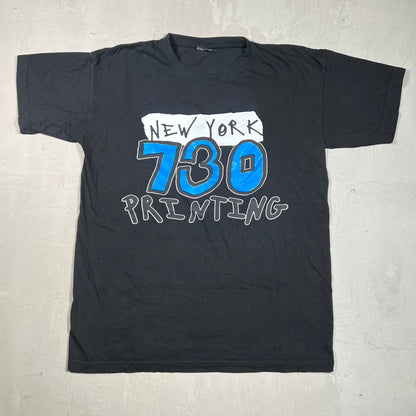 AssPizza "730 Printing" Black Tee Size Large USED x17437