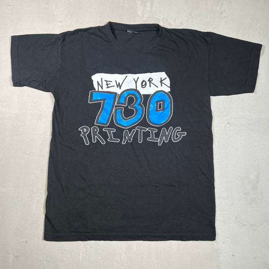 AssPizza "730 Printing" Black Tee Size Large USED x17437