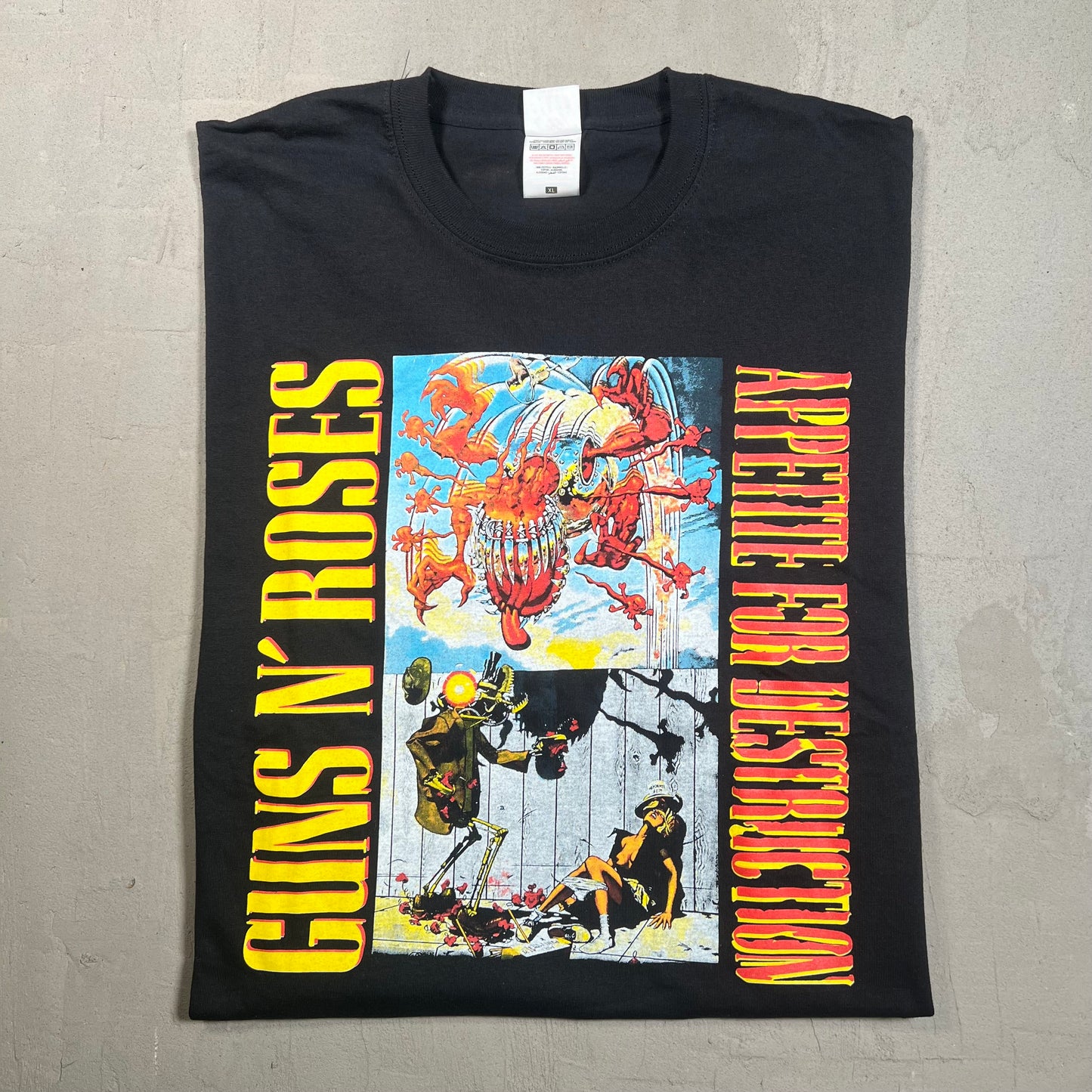 Guns N Roses Appetite for Destruction Modern Tee Black Size XL USED v19390