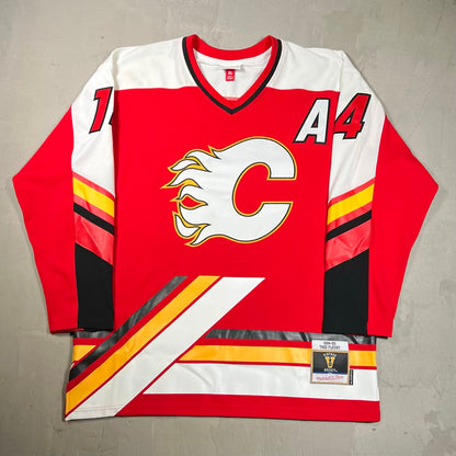 Calgary Flames Fleury Hockey Red/White Jersey Size XL USED v20370