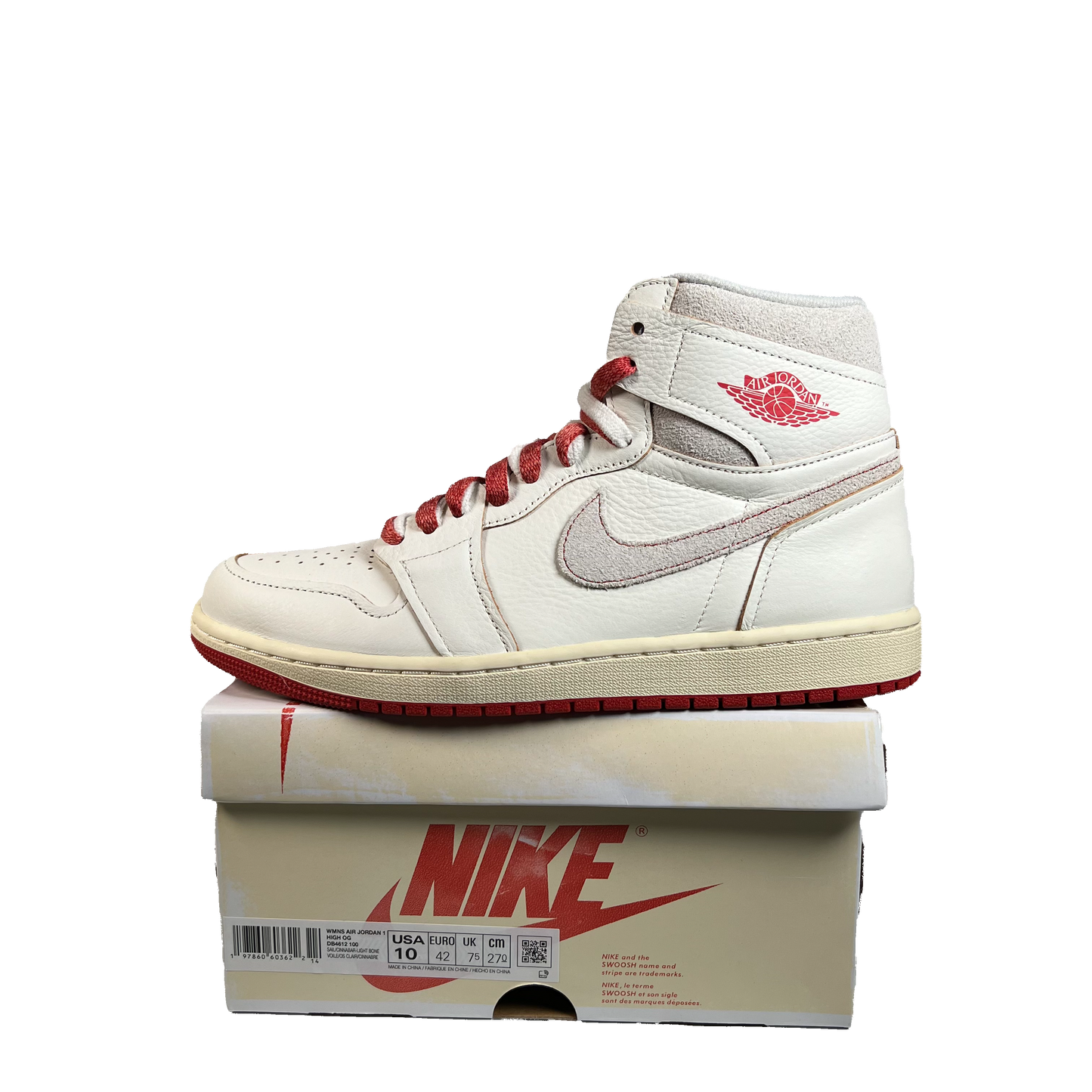 Jordan1 High Rare Sail Cinnabar (2025) Size 8.5M/10W s22214