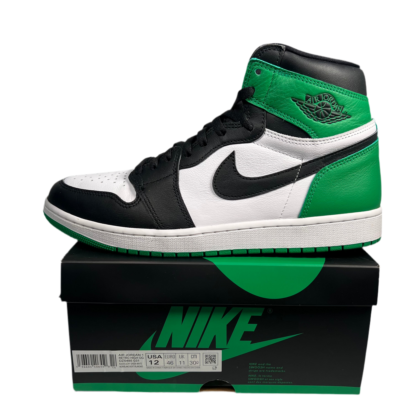 Jordan 1 Lucky Green 2023 Size 12 USED S17583