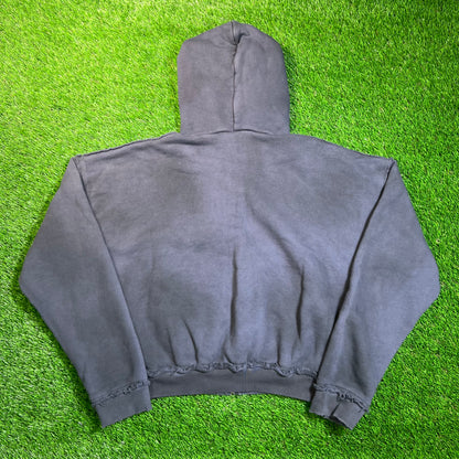 GV Gallery Raspberry Washed Navy Front Pocket Zip Up Hoodie Size XS USED x16902