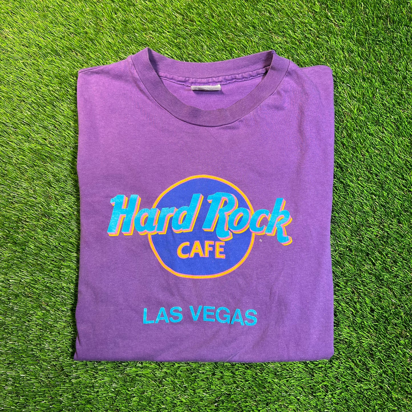1990s Hard Rock Cafe Purple Tee Size Large USED v18891