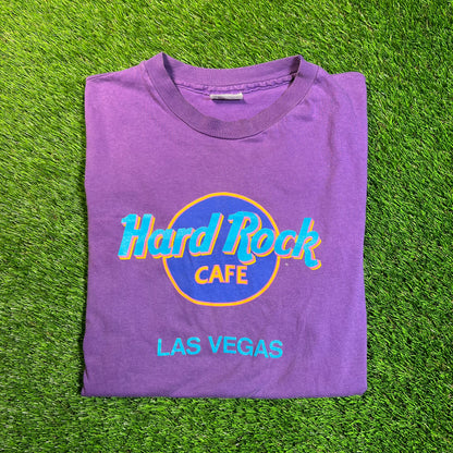 1990s Hard Rock Cafe Purple Tee Size Large USED v18891