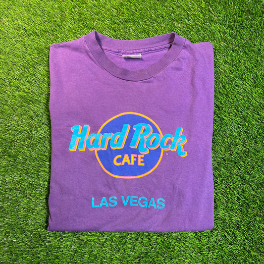 1990s Hard Rock Cafe Purple Tee Size Large USED v18891