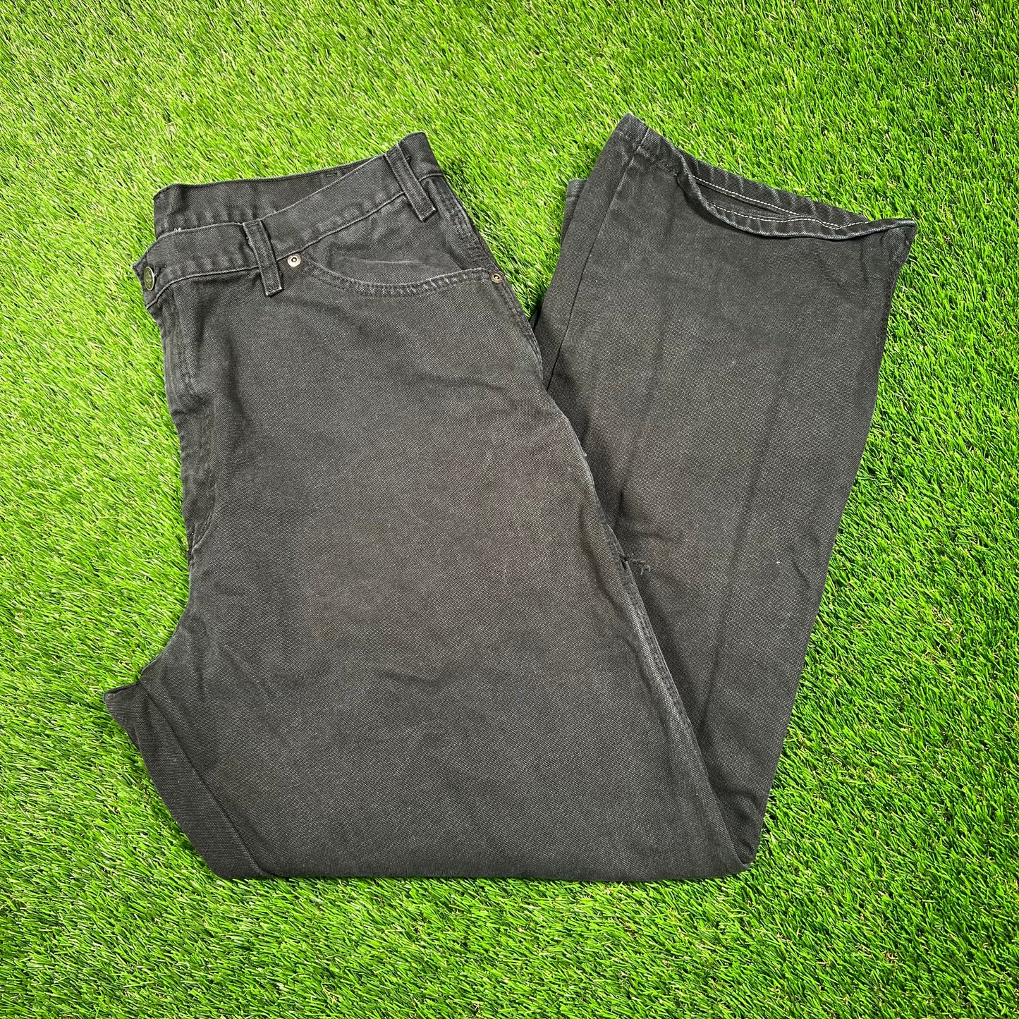 Y2K Dickies Workwear Black Canvas Pants Size 38x30 USED v18712
