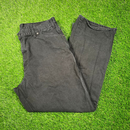 Y2K Dickies Workwear Black Canvas Pants Size 38x30 USED v18712