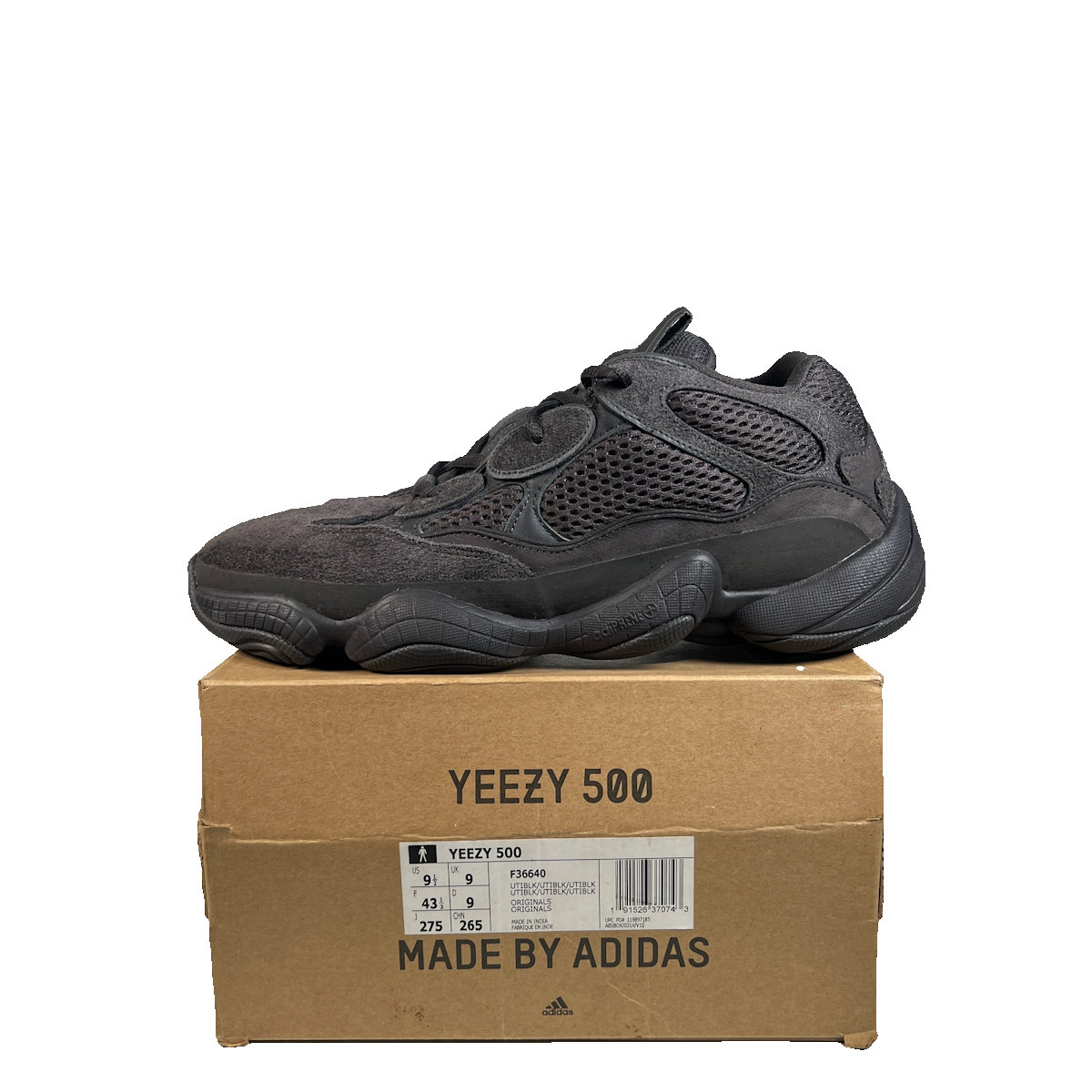 Yeezy 500 Utility Black (2018) Size 9.5 USED s22759