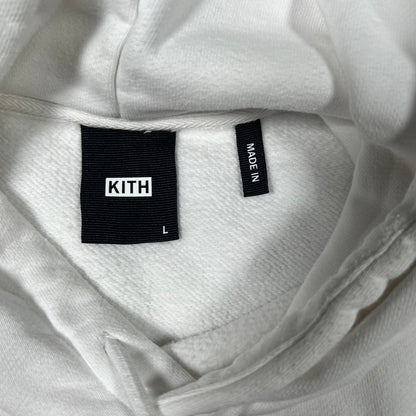 Kith White Hebrew Script Hoodie (2021) Size Large USED x14741