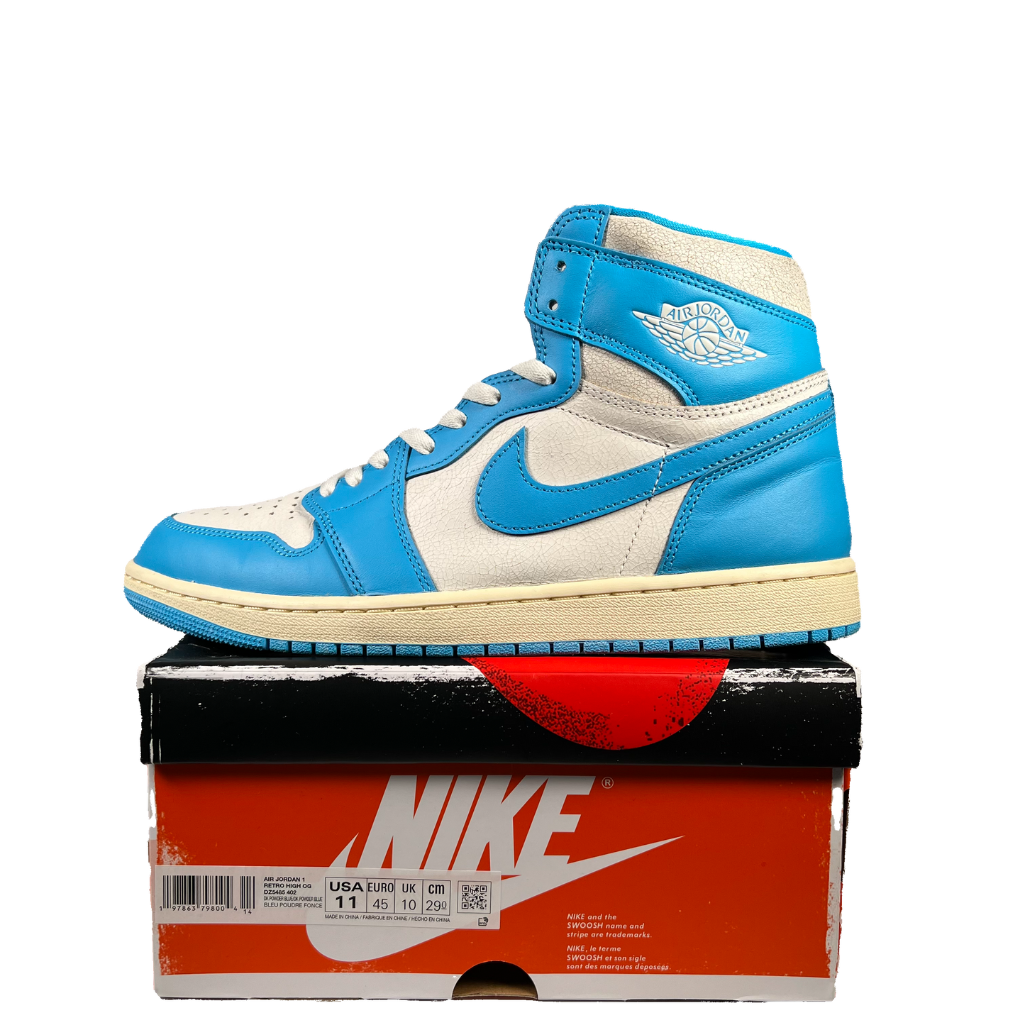 Jordan 1 High UNC Reimagined (2025) Size 11 USED s19613