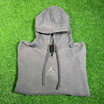 Jordan A Ma Maniere Cropped Grey Hoodie Size Large USED x16075