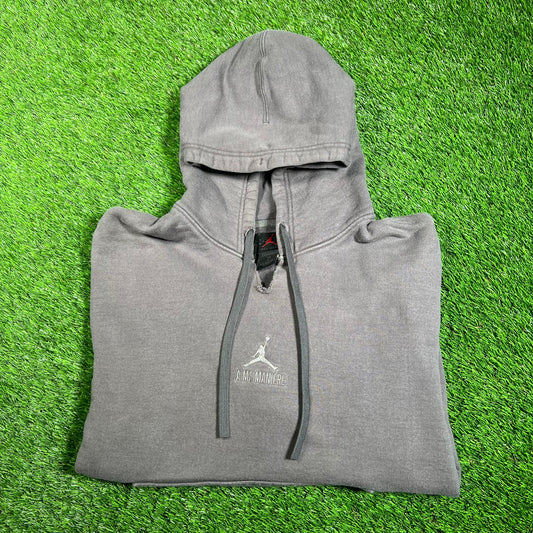 Jordan A Ma Maniere Cropped Grey Hoodie Size Large USED x16075